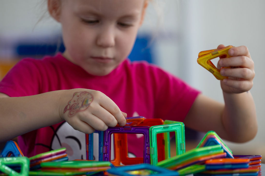 Young child learning through play at Golden Oak kindergarten in Limassol